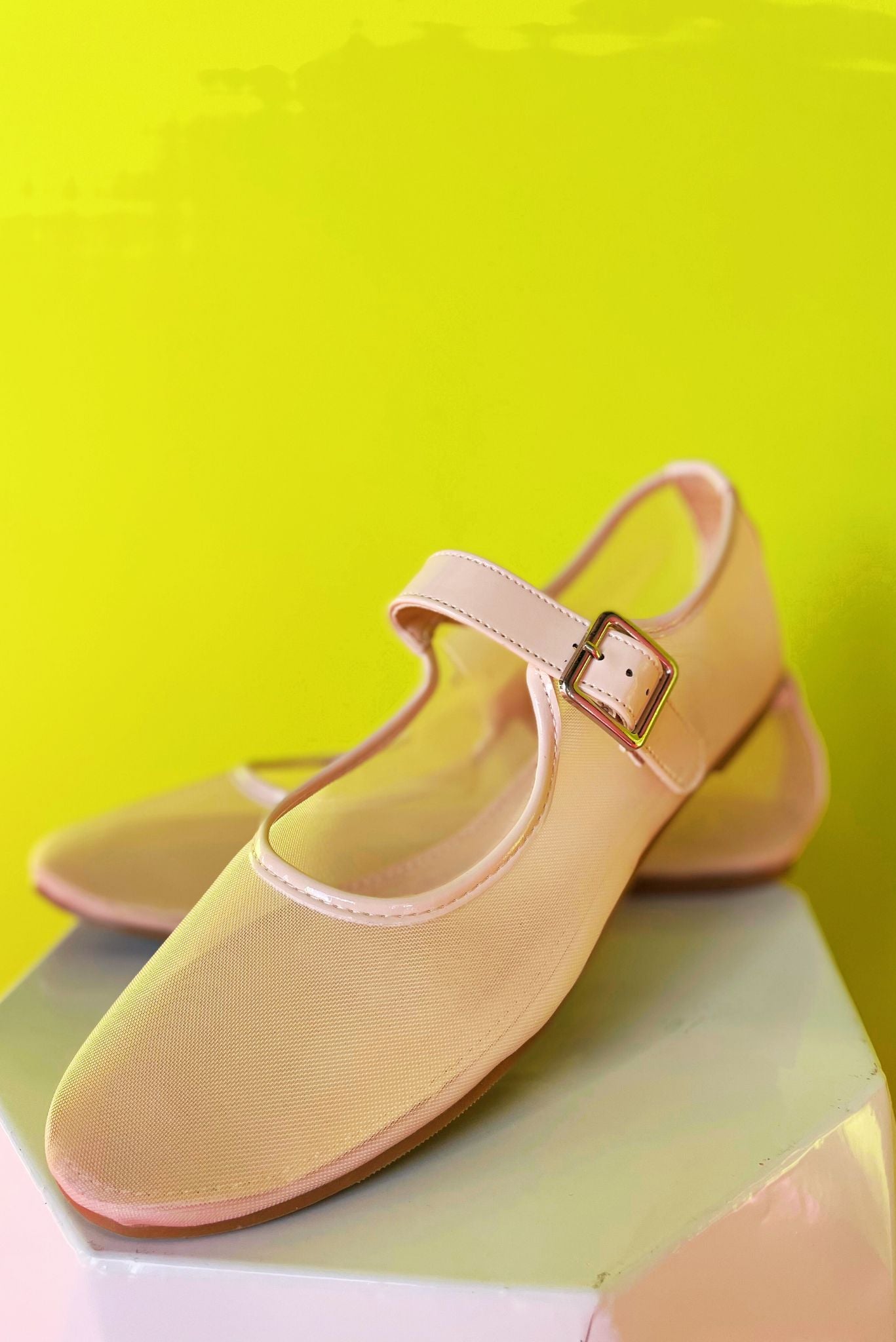 Nude Mesh Buckle Ballet Flats *FINAL SALE*