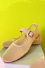 Nude Mesh Buckle Ballet Flats