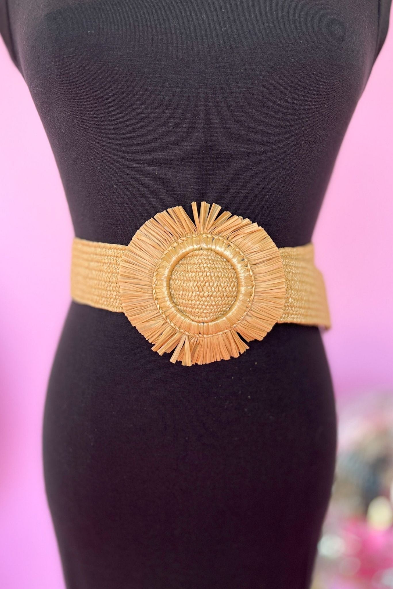 Khaki Straw Fringe Round Belt, Belt, Accessory, Shop Style Your Senses by Mallory Fitzsimmons