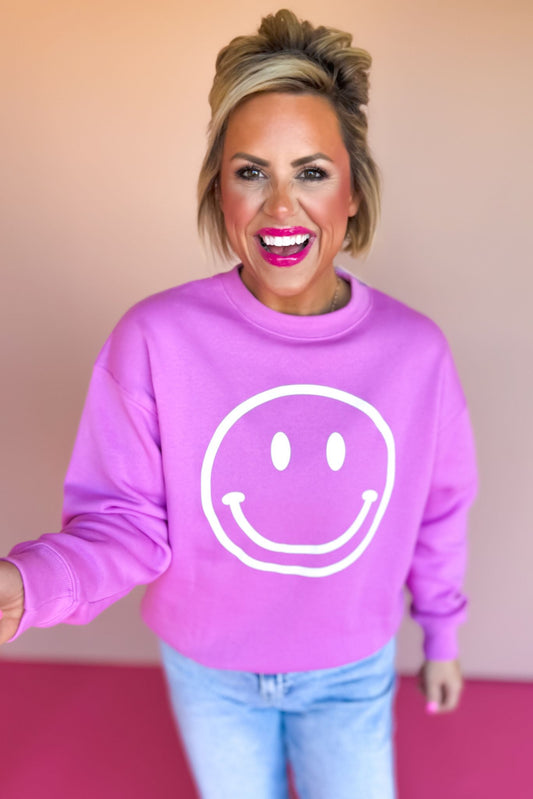 Mauve Smile Round Neck Sweatshirt *FINAL SALE*