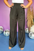 Black Satin High Rise Pleated Wide Leg Pants *FINAL SALE*