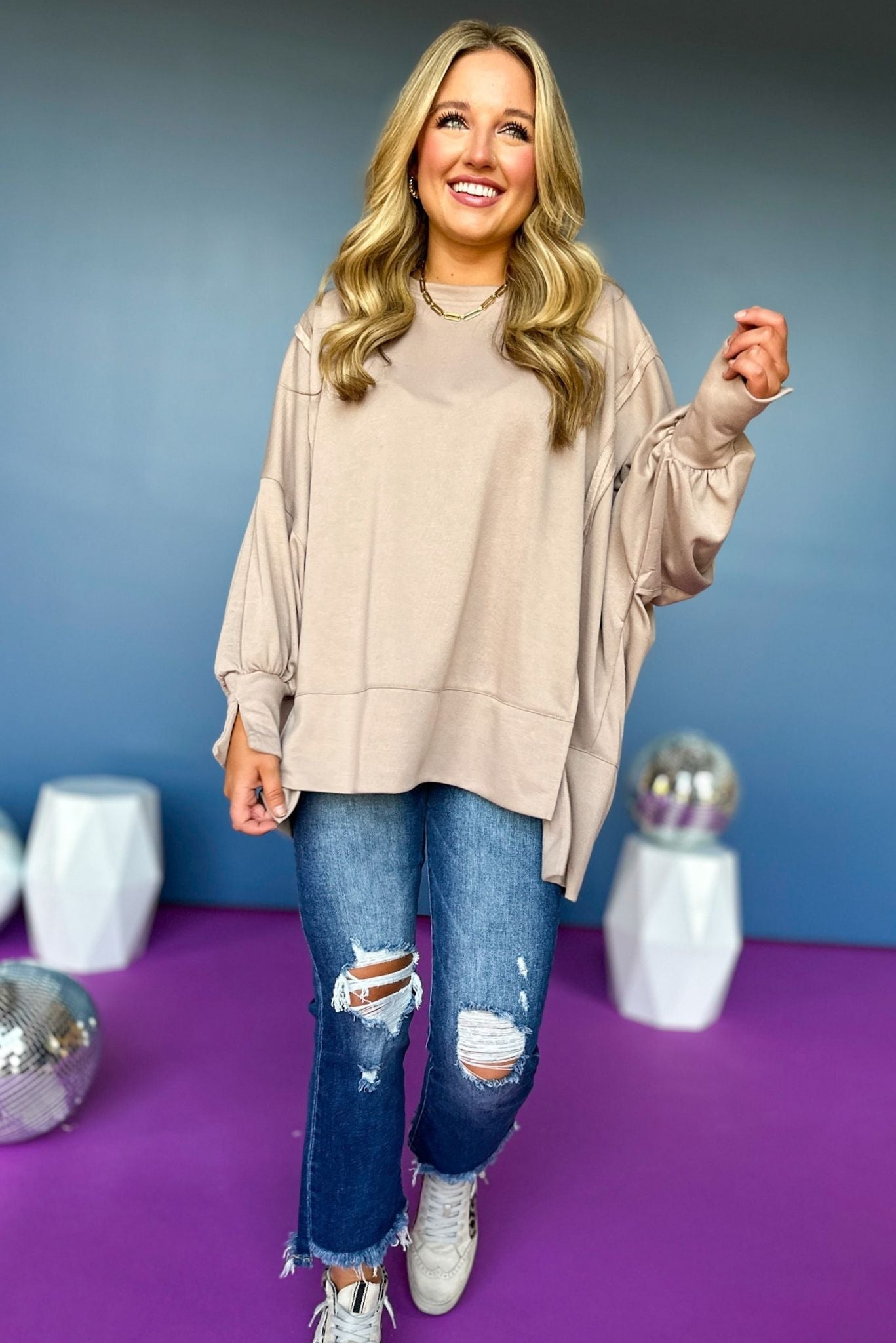 Mocha Round Neck Drop Shoulder Knit Pullover, must have top, must have style, must have fall, fall collection, fall fashion, elevated style, elevated top, mom style, fall style, shop style your senses by mallory fitzsimmons