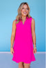 SSYS Brynlee Crepe Collared Sleeveless Dress In Pink