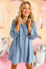 Blue Light Washed Yoke Detail Tunic Chambray Dress, denim dress, western dress, must have dress, must have style, church style, spring fashion, elevated style, elevated dress, mom style, work dress, shop style your senses by mallory fitzsimmons, ssys by mallory fitzsimmons