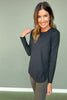 *ETA 8 WEEKS* SSYS Ribbed Long Sleeve Active Top In Black