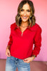 SSYS The Lucy Pullover In Red, must have top, must have style, elevated style, elevated top, elevated fall, fall style, fall top, mom style, ssys the label, shop style your senses by mallory fitzsimmons