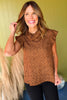 Brown Turtleneck Ruffle Sleeve Textured Sequin Top, must have top, must have style, must have fall, fall collection, fall fashion, elevated style, elevated top, mom style, fall style, shop style your senses by mallory fitzsimmons