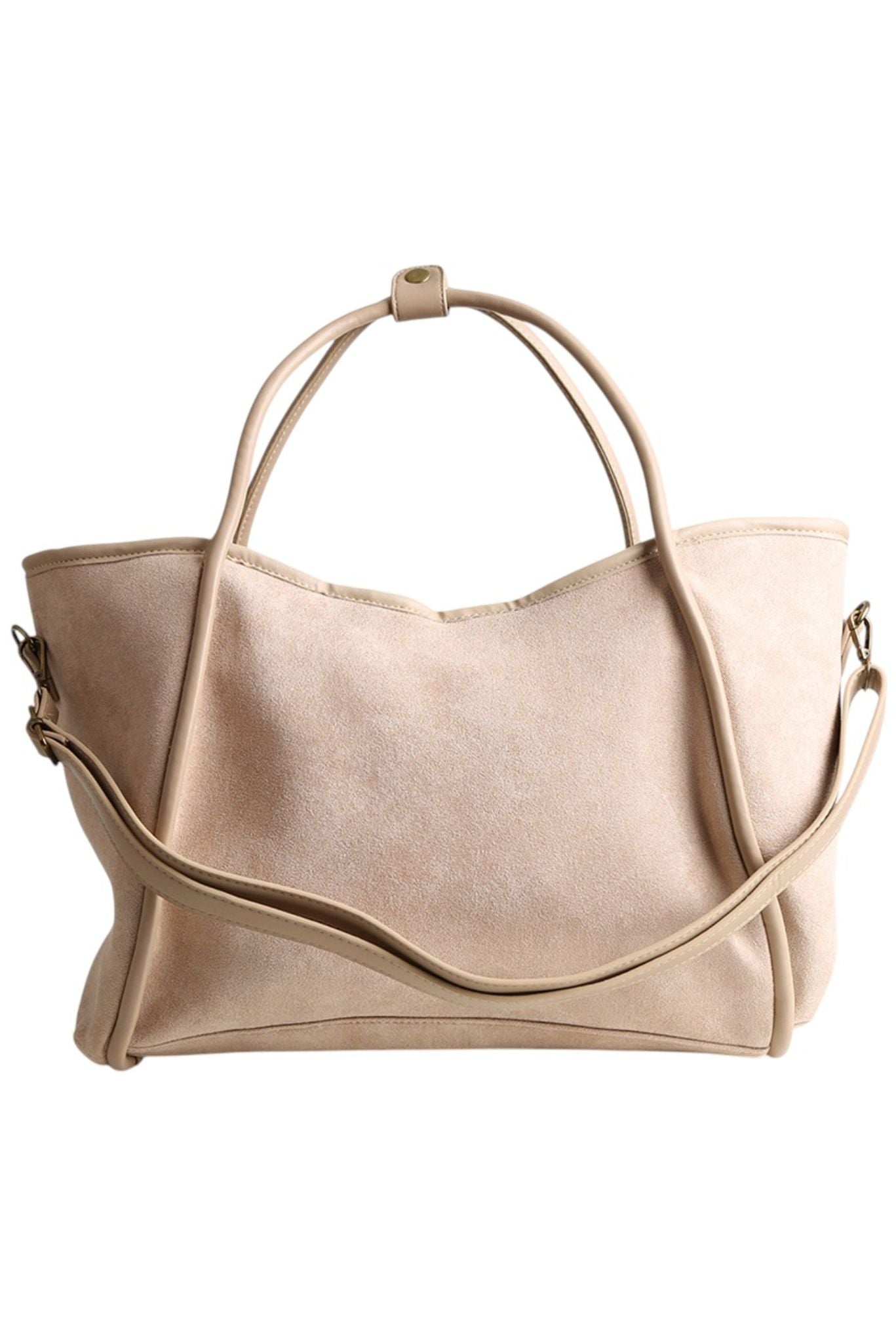 Beige Tote Bag with Double Handles
