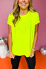 SSYS Neon Yellow Honeycomb Short Sleeve Active Top,  ssys the label, athleisure, elevated athleisure, must have top, athletic top, bright top, athletic style, mom style, shop style your senses by mallory fitzsimmons, ssys by mallory fitzsimmons