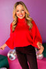 Red 3/4 Dolman Sleeve Turtleneck Pullover Top, must have top, must have style, winter style, winter fashion, elevated style, elevated top, mom style, winter top, shop style your senses by mallory fitzsimmons