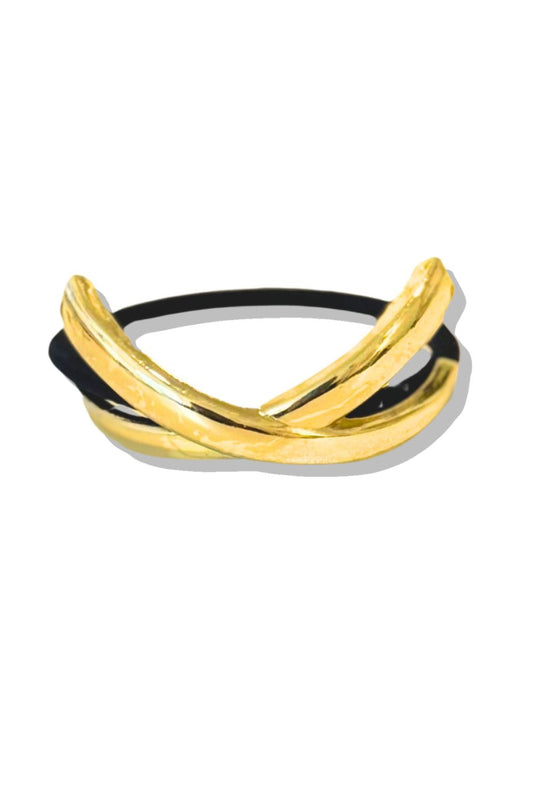 Gold Criss Cross Statement Cuff Hair Tie