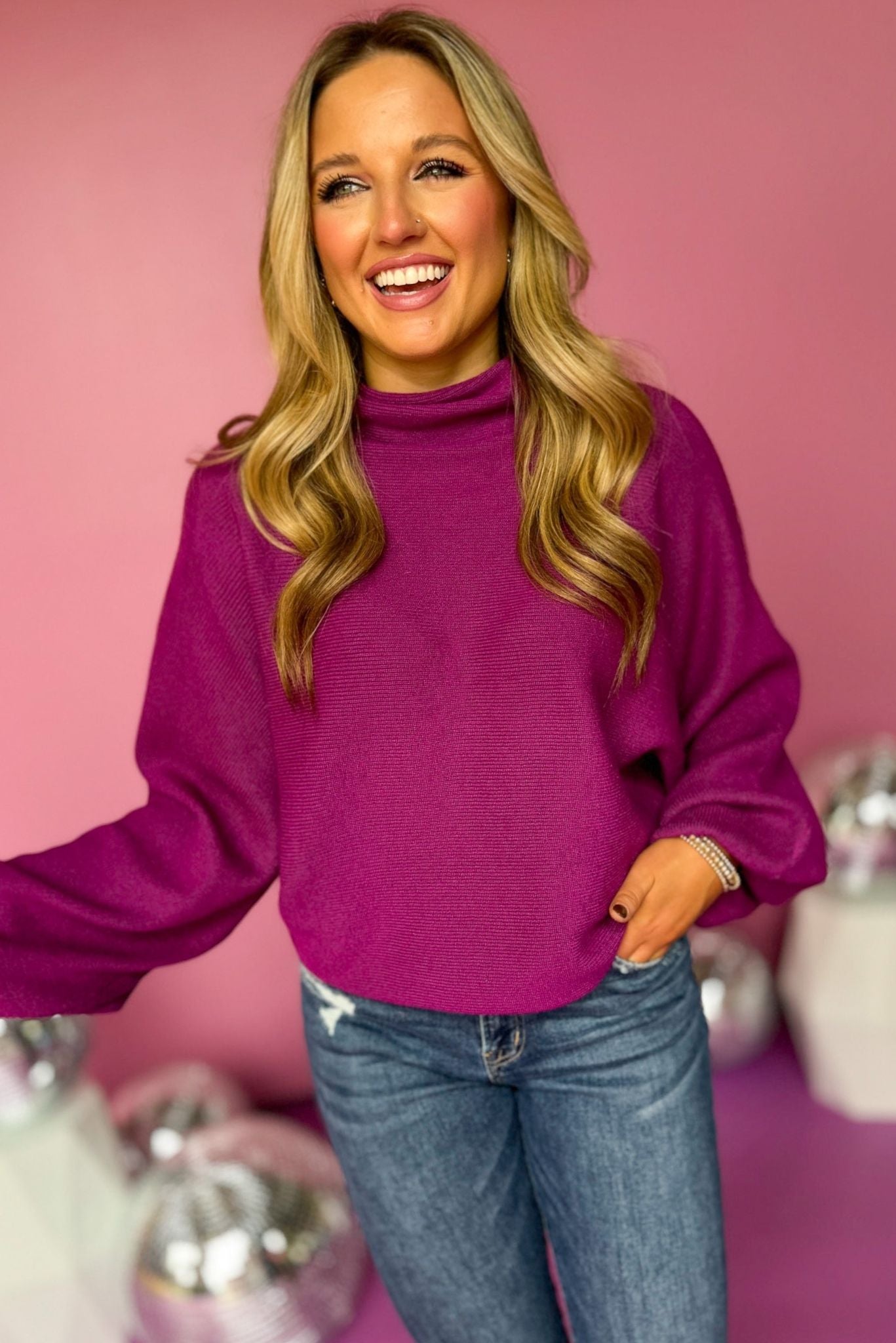 Purple Ribbed Slouchy Neck Long Dolman Sleeve Top, must have top, must have style, fall style, fall fashion, elevated style, elevated top, mom style, fall collection, fall top, shop style your senses by mallory fitzsimmons