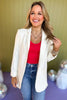 Ivory Collared Long Sleeve Blazer Jacket *FINAL SALE* *Final Sale*, must have blazer, must have style, elevated blazer, elevated style, saturday steal, mom style, office style, work to weekend, shop style your senses by mallory fitzsimmons, ssys by mallory fitzsimmons