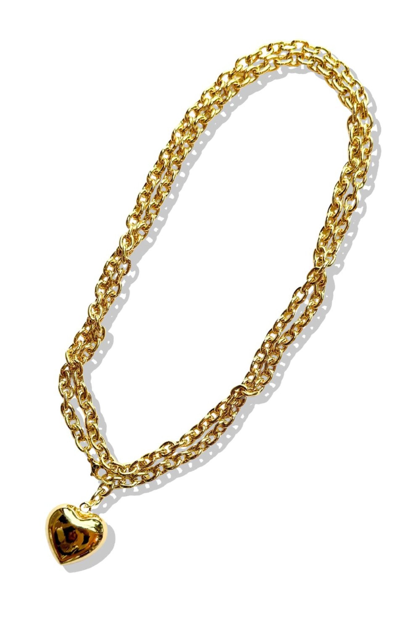 Gold Infinity Heart Pendant Chain Necklace