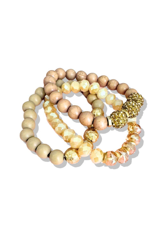 Brown Mix Multi Bead Bracelet Stack *FINAL SALE*