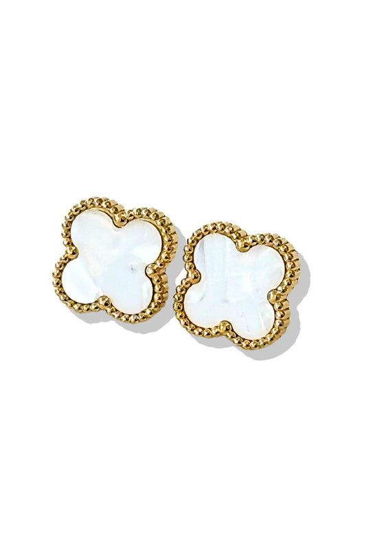 White Clover Post Earrings
