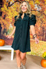 Hunter Green Button Front Flutter Puff Sleeve Dress, must have dress, must have style, fall style, fall fashion, elevated style, elevated dress, mom style, fall collection, fall dress, shop style your senses by mallory fitzsimmons