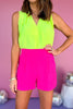 Hot Pink Pleated Elastic Waistband Shorts, must have shorts, basic shorts, elevated basics, must have basic, elevated shorts, mom style, warm fashion, shop style your senses by mallory fitzsimmons, ssys by mallory fitzsimmons