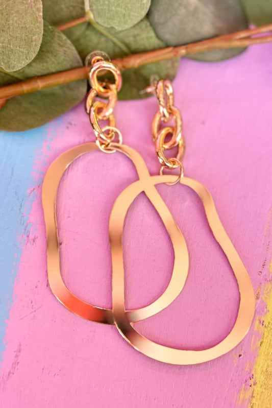  Gold Abstract Open Metal Link Earrings, accessory, earrings, must have style, elevated style, mom style, shop style your senses by mallory fitzsimmons