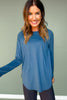 SSYS Long Sleeve Mesh Back Active Top In Dusty Teal