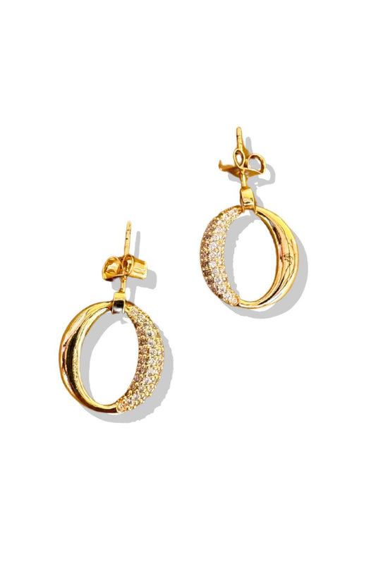 Gold 14k Dipped Hoop Post Earrings