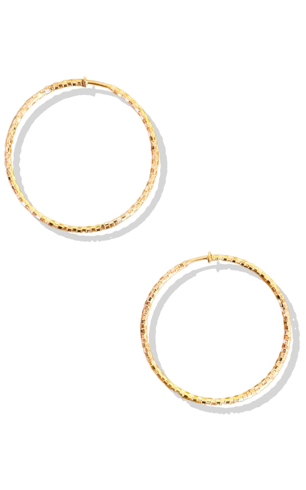 Gold Metal Hoop Clip On Earrings