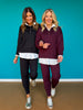 SSYS Poppy Knit Layered Jogger Set In Oxblood