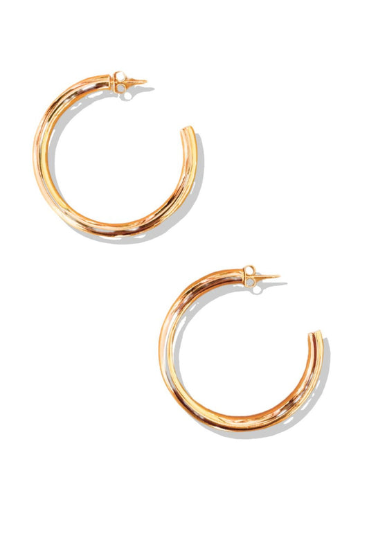 Gold 14K Gold Dipped Medium Hoop Earrings