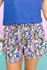 SSYS Vibrant Abstract Floral Smocked Waist Running Shorts *FINAL SALE*