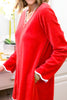 SSYS Red Long Sleeve Get Ready Robe™, SSYS the label, elevated robe, elevated get ready robe, must have robe, must have gift, elevated gift, mom style, elevated style, chic style, conventional style, shop style your senses by mallory fitzsimmons