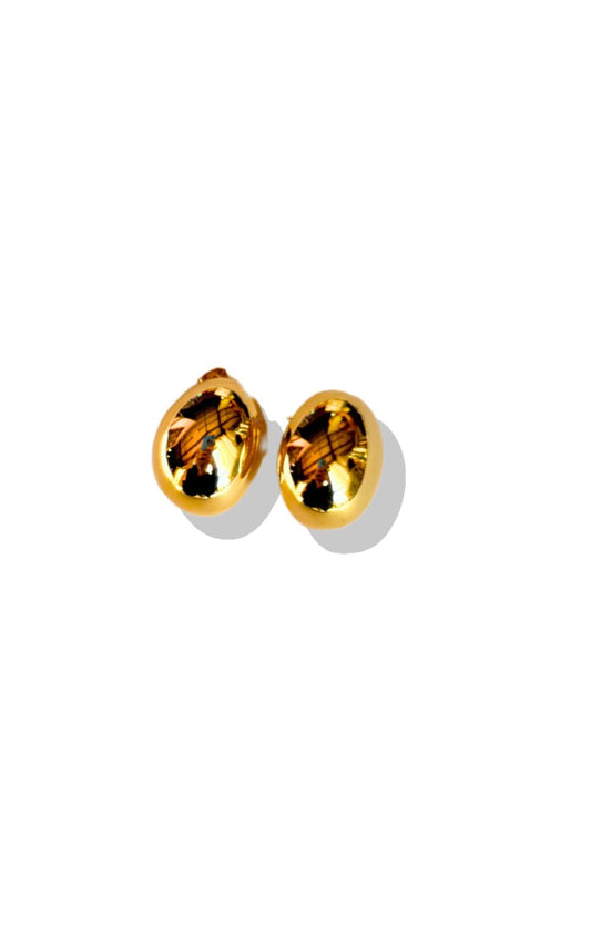 Gold Oval Earrings