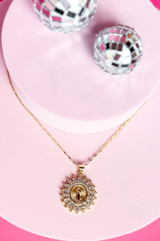 Gold 18K Plated Saint Pave Adjustable Necklace, accessory, necklace, gold accessory, gold necklace, dainty necklace, dainty gold necklace, saint pave, saint pave jewelry, saint pave necklace, gold saint pave necklace, must have accessory, must have necklace, elevated accessory, elevated necklace, elevated style, elevated styling, Shop Style Your Senses by Mallory Fitzsimmons, SSYS by Mallory Fitzsimmons