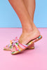 Multi Color Raffia Bow Slides