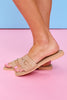 Beige Horsebit Slide Sandals