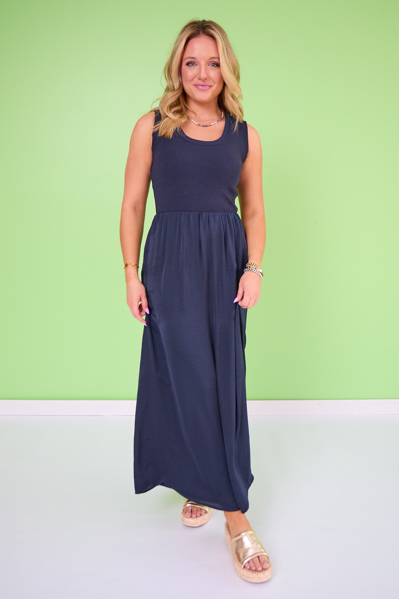 SSYS Helena Bra Tank Dress In Navy