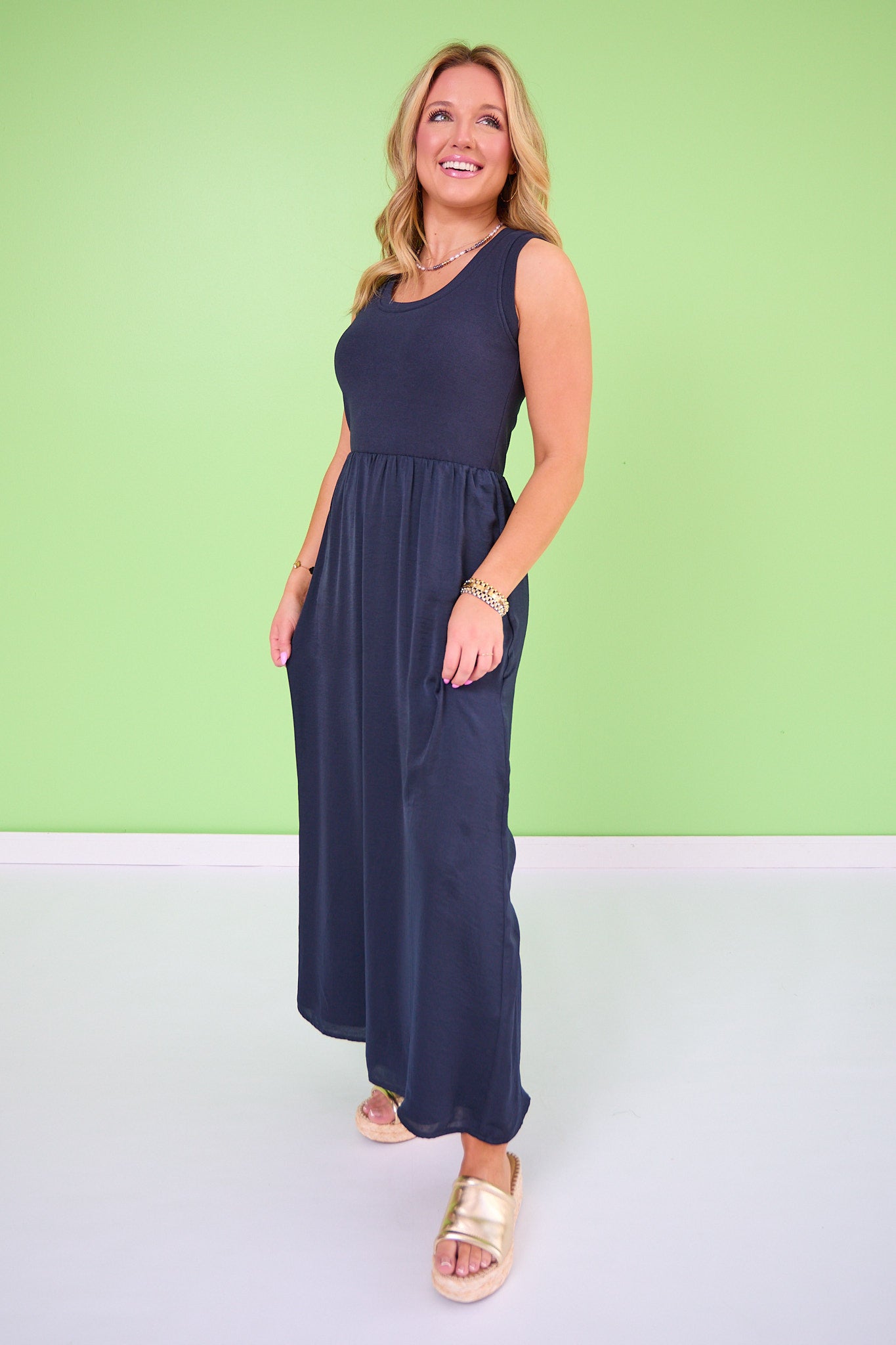 SSYS Helena Bra Tank Dress In Navy