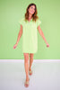SSYS Pleated Hem Taylor Air 3/4 Zip Dress In Lime