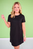 SSYS Black Crew Neck Short Sleeve Air Dress