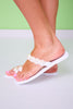 White Jelly Pearl Straps Slides