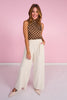 SSYS Claudia Polka Dot Bow Top In Brown