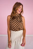 SSYS Claudia Polka Dot Bow Top In Brown