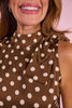 SSYS Claudia Polka Dot Bow Top In Brown
