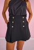 SSYS Jules Button Front Skort In Black