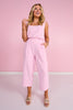 SSYS Jules Barrel Crop Trousers In Light Pink