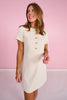SSYS Jules Short Sleeve Peter Pan Dress In Ivory