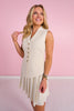 SSYS Jules Vest Pleated Skirt Dress In Ivory