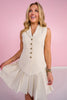 SSYS Jules Vest Pleated Skirt Dress In Ivory