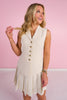 SSYS Jules Vest Pleated Skirt Dress In Ivory