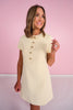 SSYS Jules Short Sleeve Peter Pan Dress In Lemon