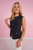 SSYS Kaci Sleeveless Sweater Vest Top In Black